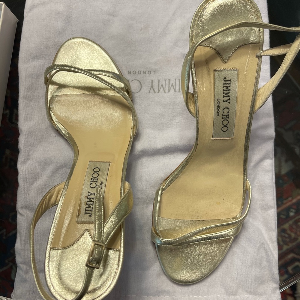 Jimmy Choo 39.5 Metallic Napa-Gold